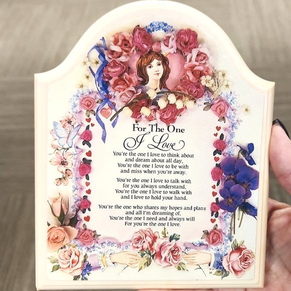 Kathy Ann's Keepsake Plaque "For The One I Love" - Picture 2 of 3